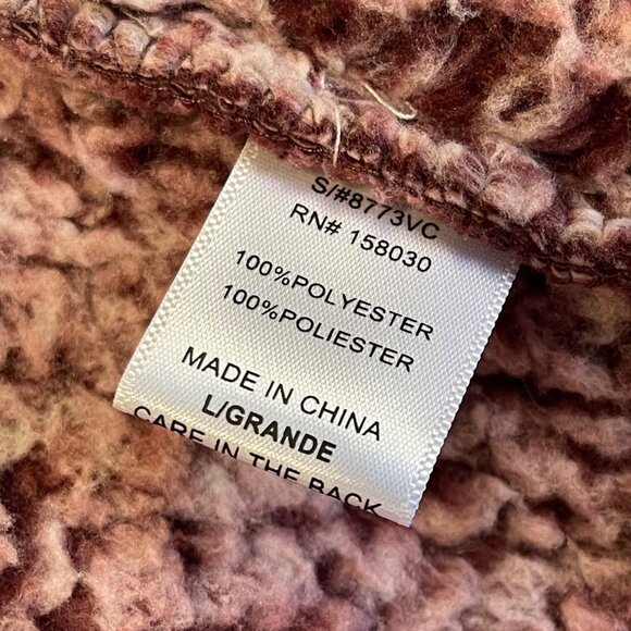 Love Tree Sherpa Vest Women's Size Large Purple Pockets Open Front Hooded - Picture 7 of 9